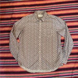 Ralph Lauren Slim Fit Tropical Hawaiian Floral Shirt Blue Size Large